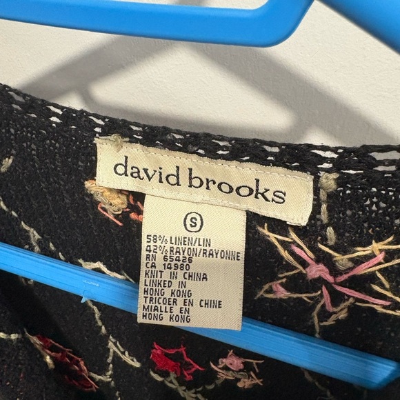 VINTAGE DAVID BROOKS EMBROIDERED FLORAL CARDIGAN - Picture 4 of 6